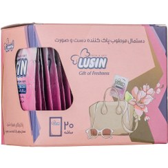 تصویر دستمال مرطوب ساشه ای پاک کننده دست و صورت بسته 20 عددی لوسین Lusin Cleanser Hand FaceE 20 Pcs