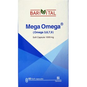 تصویر کپسول مگا امگا 3،6،7،9 باری ویتال 1000 میلی گرم 60 عدد Barivital Mega Omega 3،6،7،9 1000mg 60 Soft Capsules