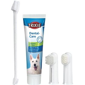 تصویر ست بهداشت دندان ۴ تکه برای سگ‌ها - سفید - ۱۰۰ گرم برند trixie 4-Piece Dental Hygiene For Dogs Set White 100grams