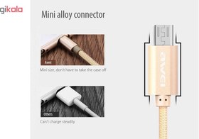 تصویر کابل تبدیل USB به microUSB اوی awei CL-10 به طول 0.3 متر ا Awei CL-10 USB To microUSB Cable 3m Awei CL-10 USB To microUSB Cable 3m