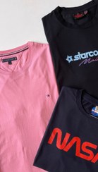 تصویر تیشرت مردانه برند اصلی TOMMY/HILFIGER کات لیبل صددرصد نخپنبه ،ضمانت آکبند اورجینال ،رنگ صورتی کم رنگ TOMMY