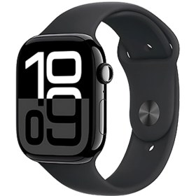 تصویر ساعت هوشمند اپل واچ S10 جت بلک با بند اسپرت سیلیکون 46mm Apple Watch Series 10 46mm Jet Black Case With Sport Band