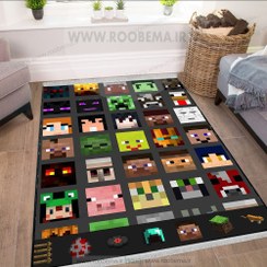 تصویر فرش چاپی تمام شخصیت های ماینکرافت FM-1146 