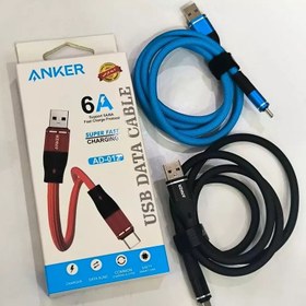 تصویر کابل USB به Type-C انکر مدل AD-012 طول 1 متر ANKER AD-012 6A USB To Type-C 1M