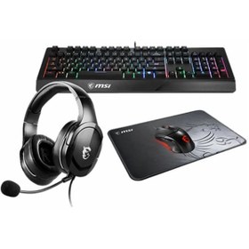 تصویر باندل گیمینگ کیبورد و موس و موس پد و هدست ام اس آی ADVENTURE 202 Msi ADVENTURE 202 Keyboard/Mouse/Mouse Pad/Headset Gaming Bandle