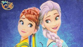 تصویر Afrand machine carpet kid Elsa and Anna design, code 118 