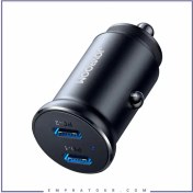 تصویر شارژر فندکی دو پورت 30 وات جویروم Joyroom Car charger 2xUSB-C JR-CCN06 