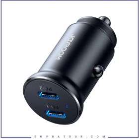 تصویر شارژر فندکی دو پورت 30 وات جویروم Joyroom Car charger 2xUSB-C JR-CCN06 