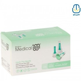 تصویر سر سوزن قلم انسولین مدیکال سایز ۴ میلی متر کارتن ۵۰۰۰ عددی medikal 4 mm insulin pen needle tip