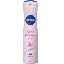 تصویر اسپری زنانه دئودورانت نیوا پرل اند بیوتی 48 ساعته حجم 150 میل Nivea pearl and beauty 48h deodorant spray for women 150ml