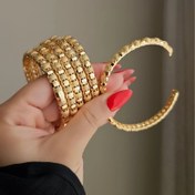 تصویر النگو قفلی برنجی رنگ ثابت ابکاری طلا 18عیار 