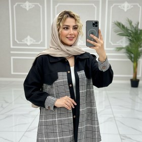 تصویر شکت زنانه ترکیبی رویا مدل ۷۵۷۷۸ رنگ سفید مشکی 