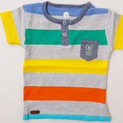 تصویر پیراهن نوزادی راه راه آشور سایز ۹ تا ۱۲ ماه 