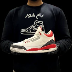 تصویر کتونی نایک جردن 3 مدل Nike air jordan 3 fire red 