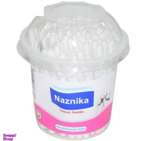 تصویر گوش پاک کن نازنیکا (Naznika) مدل Cotton Swabs بسته 100 عددی 