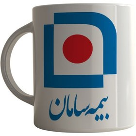 تصویر ماگ چاپلینو با طرح آرم بیمه سامان – M123 Chaplino mug with Saman Insurance logo design