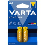 تصویر باتری قلمی وارتا مدل LONG LIFE بسته دو عددی باتری وارتا