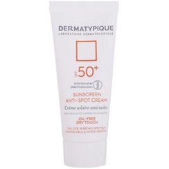 تصویر کرم ضدآفتاب بی‌رنگ درماتیپیک، با SPF50، مدل Anti spot مناسب انواع پوست حجم 40 میل 