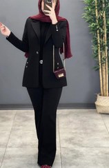 تصویر کت و شلوار زنانه رز کد 86723 رنگ سرمه ای 