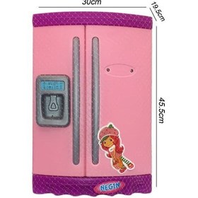 تصویر یخچال اسباب بازی طرح توت فرنگی مدل نگین ا Toy refrigerator with strawberry design, Negin model Toy refrigerator with strawberry design, Negin model