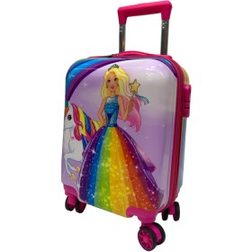 تصویر چمدان مسافرتی بچه گانه مدل باربی Barbie برند کولا Kola کد 906 Kola Barbie wheeled luggage code 906