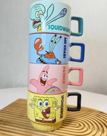 تصویر ماگ داخل رنگی باب اسفنجی و دوستان SpongeBob and Friends Colored Inside Mug