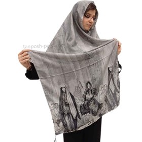 تصویر شال نخی زنانه طرح قاجاری Women's cotton shawl Ghajari Designs