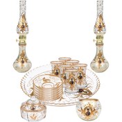 تصویر سرویس چای خوری ۱۷ پارچه شاه عباسی طلایی 