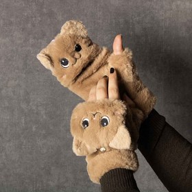 تصویر دستکش گربه ای پشمالو 