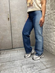 تصویر شلوار جین زنانه نیم بگ آبی بغل رادو - آبی بغل رادو / 