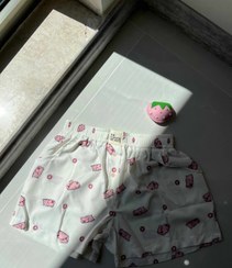 تصویر شلوارک زنانه طرح دار میو جنس نخی 