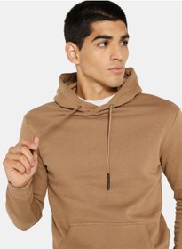 تصویر هودی ساده با آستین بلند برند only & sons Basic Long Sleeve Hoodie