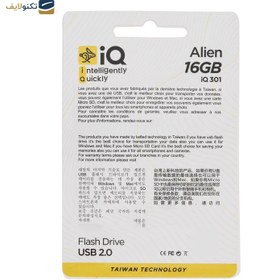 تصویر فلش مموری آی کیو مدل ALIEN IQ301 ظرفیت 16 گیگابایت IQ ALIEN IQ301 Flash Memory - 16GB