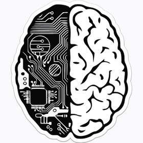 تصویر استیکر لپ تاپ مغز کامپیوتری 