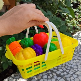 تصویر اسباب بازی ست میوه و سبزیجات برشی شامل ۸ قطعه 