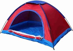 تصویر چادر مسافرتی کمپ عصایی 4 نفره (16 میله) چادر میله ای 4 نفره ، چادر کوهنوردی کمپینگ تک رنگ 