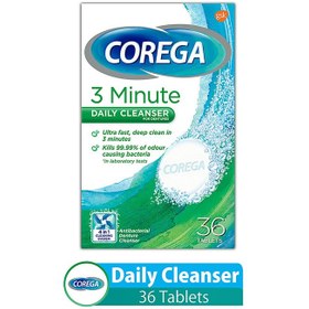 تصویر قرص‌های تمیزکننده دندان مصنوعی ۳۶ عددی برند corega Tabs Denture Cleaning 36 Tabs