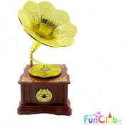 تصویر گرامافون موزیکال کلاسیک طرح چوب 