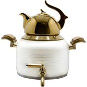 تصویر کتری قوری کروپ ست طرح کروپ کد 917 _ طلایی ا krupp teapot kettle kroop design code 917 _ golden krupp teapot kettle kroop design code 917 _ golden