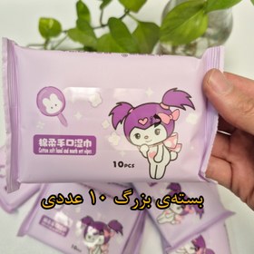تصویر دستمال مرطوب 10 تایی بزرگ کرومی 