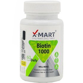 تصویر قرص بیوتین 1000 ایکس مارت 60 عدد X Mart Biotin 1000 mcg 60 Tabs