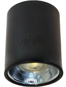 تصویر چراغ استوانه ای روکار - مشکی Faceted cylindrical lamp tav