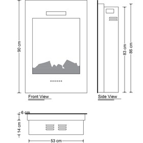 تصویر شومینه برقی LCD طول ۶۰ سانتی متر 60 cm long LCD electric fireplace