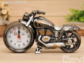 تصویر ساعت دکوری آلارم دار طرح موتورسیکلت 