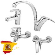 تصویر ست شیرآلات قهرمان مدل اسپانیایی رنگ کروم 