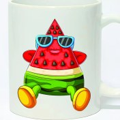 تصویر ماگ ساده طرح هندونه شب یلدا کد 1061 