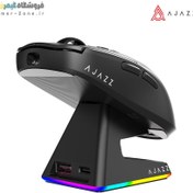 تصویر موس گیمینگ بی سیم حرفه ای ایجز به همراه داک شارژ مدل Ajazz AJ219 Ultra Lightweight Wireless Gaming Mouse + Charging Dock 