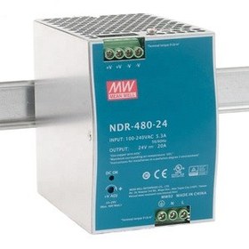 تصویر منبع تغذیه ریلی تک فاز 48 ولت 10 آمپر مینول MEAN WELL مدل NDR-480-48 ا NDR-480-48 NDR-480-48