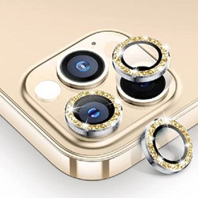 تصویر محافظ لنز نگین دار طلایی - Iphone 11 ا Golden Jeweled Lens Protector Golden Jeweled Lens Protector