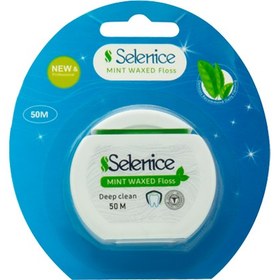 تصویر نخ دندان با طعم نعناع سلنایس 50 متری Selenice Waxed Dental Floss 50m